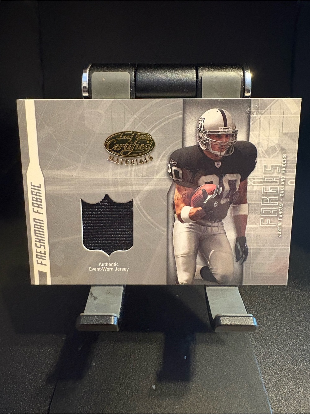 Leaf Certified Materials Justin Fargas Rookie Fabric Card